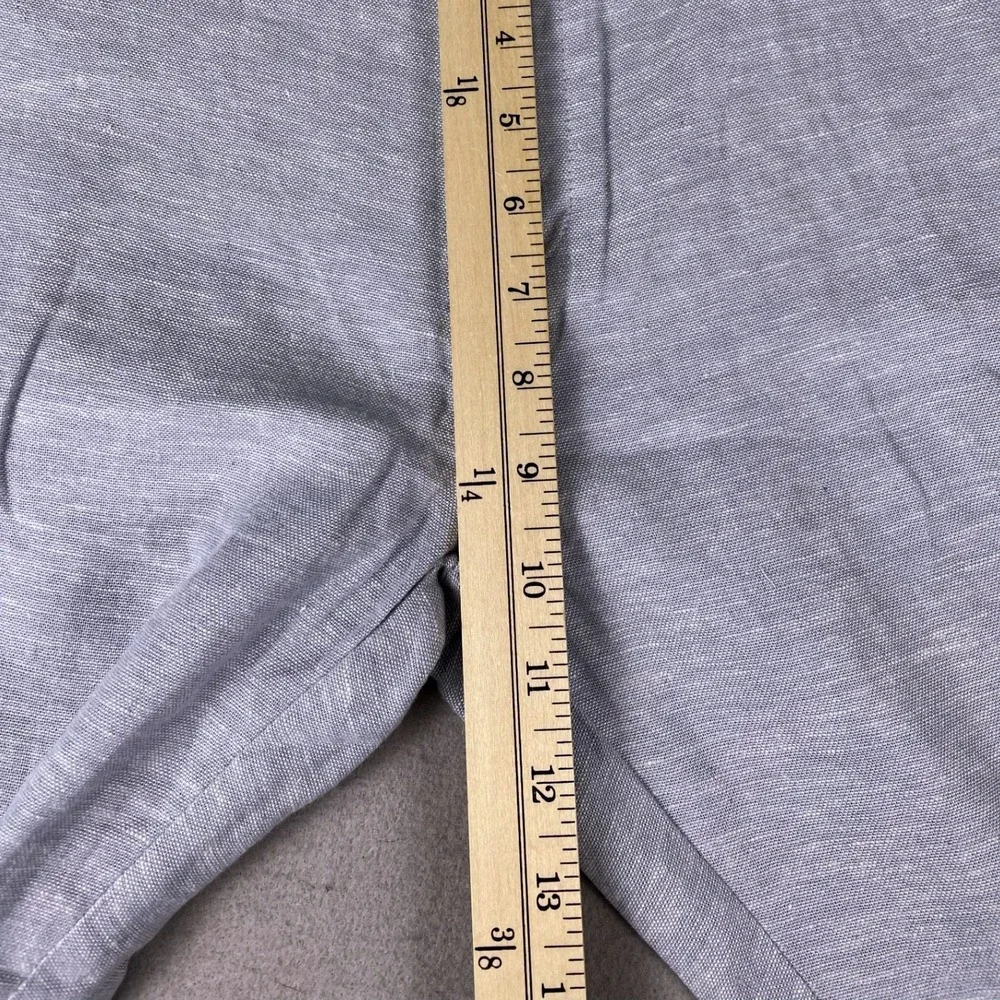 Saks Fifth Avenue Pants Mens 32x32 Light Blue Linen Flat Front Straight Trousers